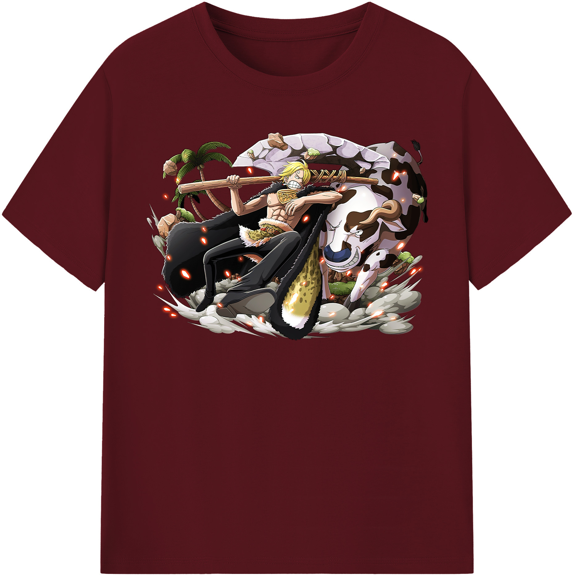 ワンピース サンジ ONE PIECE Sanji 綿100％半袖Tシャツ（フロントプリント）